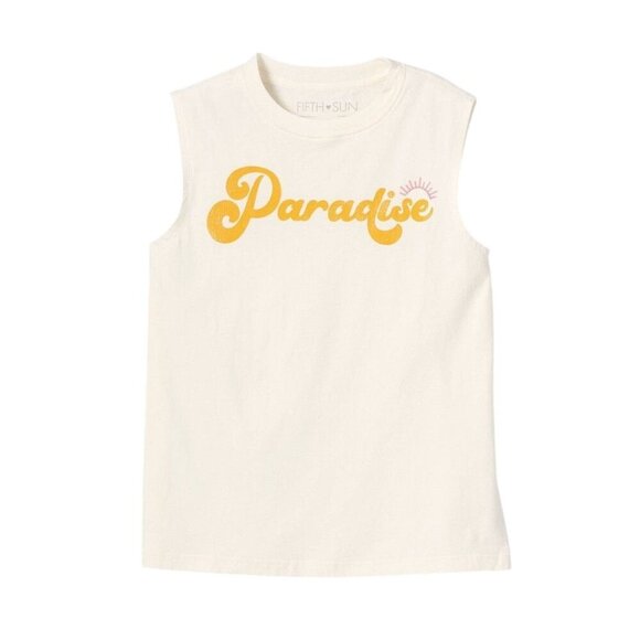 Women's Paradise Graphic Tank Top - Cream XL - Picture 2 of 3